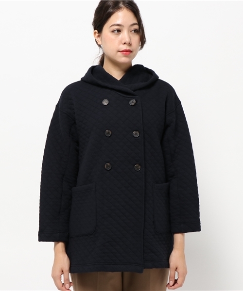 LBC（エルビーシー）の「中綿キルティングフードダブルコート（その他アウター・レディース・ネイビー/チャコールグレー/オリーブ/ブラウン・MEDIUM）」の5枚目の写真