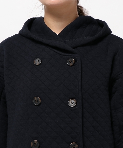 LBC（エルビーシー）の「中綿キルティングフードダブルコート（その他アウター・レディース・ネイビー/チャコールグレー/オリーブ/ブラウン・MEDIUM）」の9枚目の写真