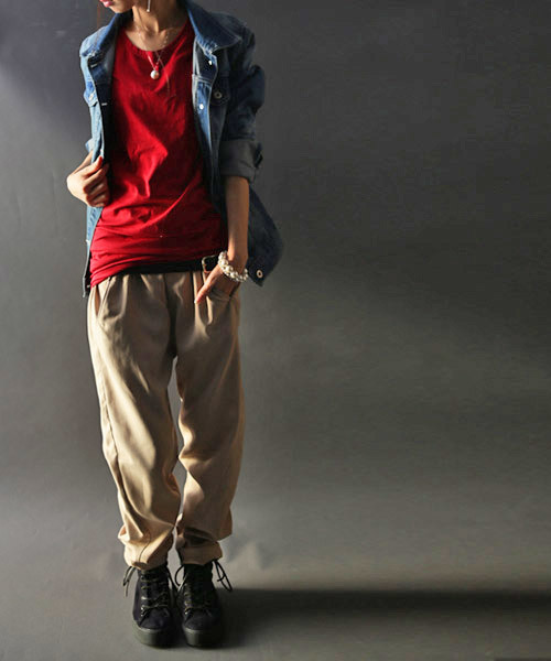 antiqua(アンティカ)の「シンプルデザインパンツ(その他パンツ・レディース・ブラック/カーキ/ベージュ/グレー・M)」の13枚目の写真