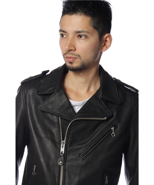 Dsquared2パンチングレザーシングルライダースジャケット46