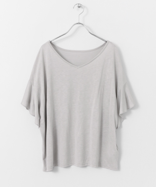 URBAN RESEARCH DOORS（アーバンリサーチドアーズ）の「DOORS フリルスリーブワイドプルオーバー（Tシャツ/カットソー・レディース・ネイビー/ホワイト/ブラウン/グレー・ONE）」の18枚目の写真