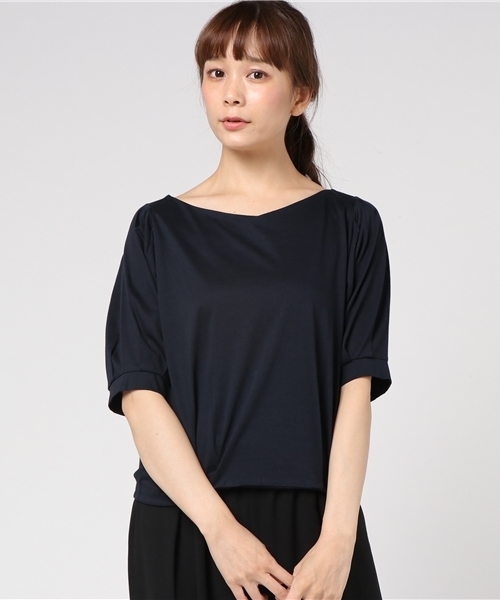12Twelve Agenda（トゥエルブ　アジェンダ）の「Vネック袖ボリュームカットソー（Tシャツ/カットソー・レディース・ネイビー/オフホワイト/サックスブルー/ラベンダー・M）」の3枚目の写真