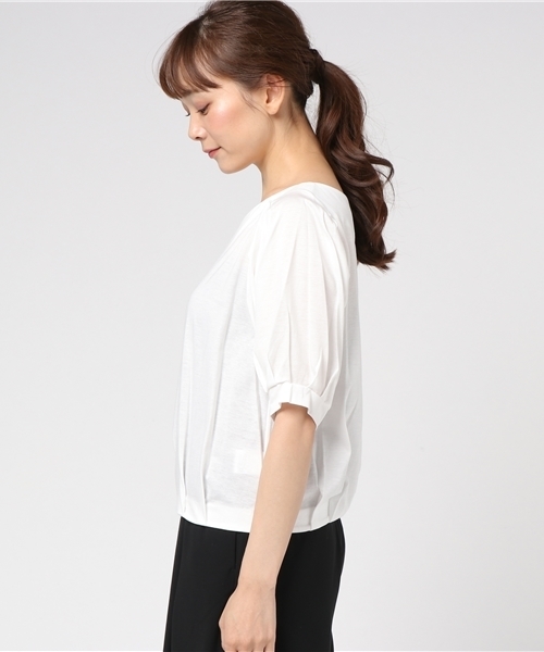 12Twelve Agenda（トゥエルブ　アジェンダ）の「Vネック袖ボリュームカットソー（Tシャツ/カットソー・レディース・ネイビー/オフホワイト/サックスブルー/ラベンダー・M）」の7枚目の写真