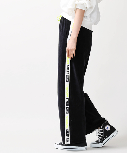 VISION STREET WEAR(ヴィジョンストリートウェア)の「∴WEGO/VISION別注ベロアラインパンツ(スウェットパンツ・レディース・レッド/イエロー・FREE)」の9枚目の写真