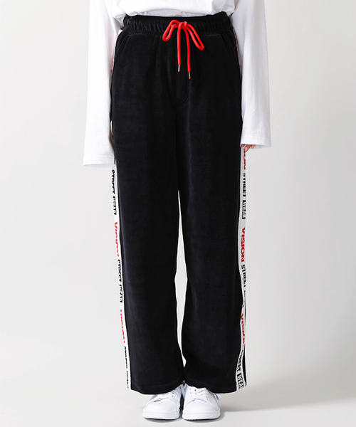 VISION STREET WEAR(ヴィジョンストリートウェア)の「∴WEGO/VISION別注ベロアラインパンツ(スウェットパンツ・レディース・レッド/イエロー・FREE)」の11枚目の写真