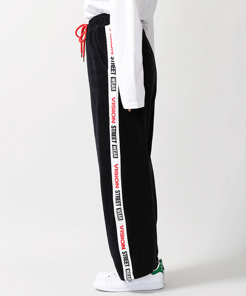 VISION STREET WEAR(ヴィジョンストリートウェア)の「∴WEGO/VISION別注ベロアラインパンツ(スウェットパンツ・レディース・レッド/イエロー・FREE)」の3枚目の写真