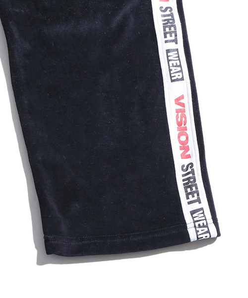 VISION STREET WEAR(ヴィジョンストリートウェア)の「∴WEGO/VISION別注ベロアラインパンツ(スウェットパンツ・レディース・レッド/イエロー・FREE)」の4枚目の写真