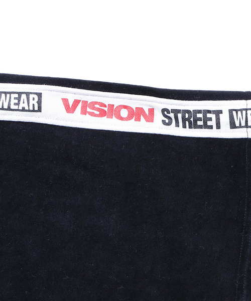 VISION STREET WEAR(ヴィジョンストリートウェア)の「∴WEGO/VISION別注ベロアラインパンツ(スウェットパンツ・レディース・レッド/イエロー・FREE)」の5枚目の写真