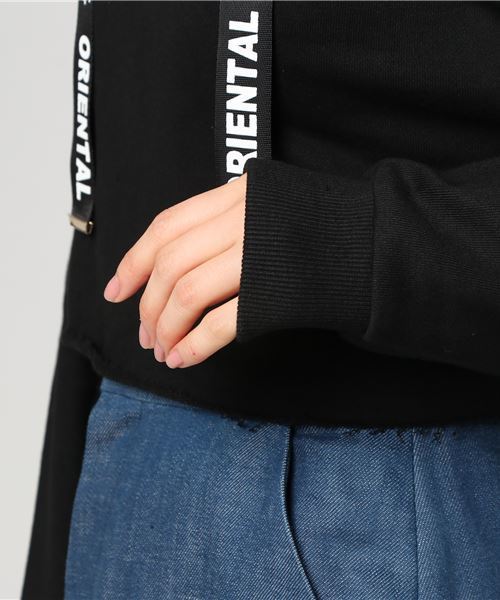 onespo（ワンスポ）の「ロゴテープクロップドパーカー（パーカー・レディース・ホワイト/ブラック・M）」の6枚目の写真