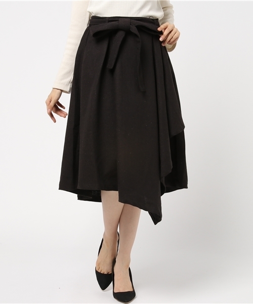 MERLOT（メルロー）の「ヘリンボーンアシメタックフレアスカート660-7527（スカート・レディース・ホワイト/ブラウン/チャコールグレー・FREE）」の13枚目の写真