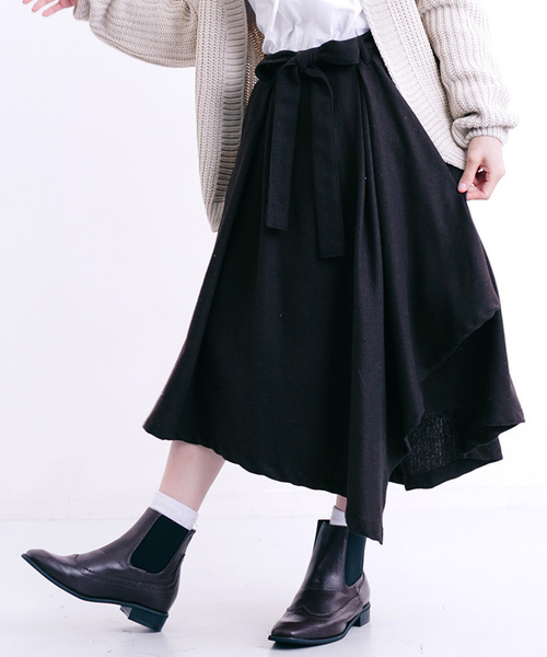 MERLOT（メルロー）の「ヘリンボーンアシメタックフレアスカート660-7527（スカート・レディース・ホワイト/ブラウン/チャコールグレー・FREE）」の22枚目の写真