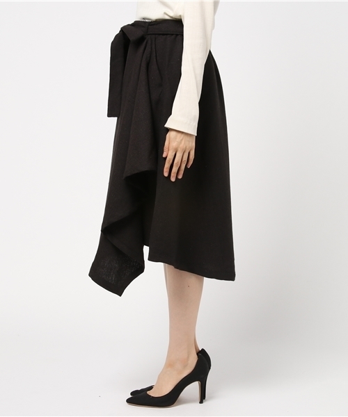 MERLOT（メルロー）の「ヘリンボーンアシメタックフレアスカート660-7527（スカート・レディース・ホワイト/ブラウン/チャコールグレー・FREE）」の9枚目の写真