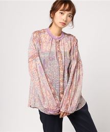極美品✨ツモリチサト アーティストたちシフォン ブラウス 総柄 シルク フリンジ 25341985B_b_07_215.jpg