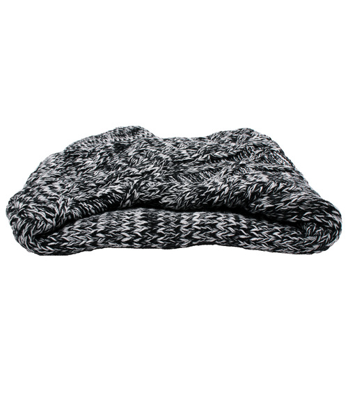 ８(eight)（エイト）の「MIXニット ケーブルニット スヌード ネックウォーマー（ネックウォーマー/スヌード・メンズ・ブラック/グレー・FREE）」の4枚目の写真