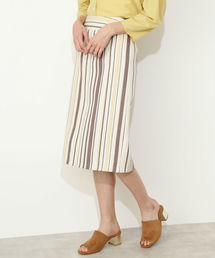 NATURAL BEAUTY BASIC | ◆ランダムストライプツィードスカート(スカート)