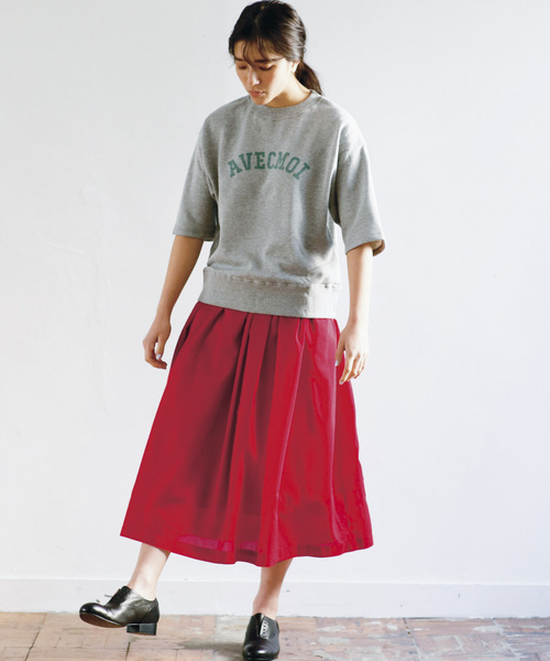 avecmoi（アヴェクモワ）の「ａｖｅｃｍｏｉ　ギャザースカート＜レッド＞（スカート・レディース・ピンク・SMALL/MEDIUM/LARGE/X-LARGE）」の4枚目の写真