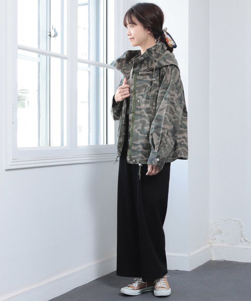 SESTO(セスト)の「ツイルマウンテンパーカーフーディージャケット(マウンテンパーカー・レディース・ブラック/ベージュ/ネイビー/カーキブラウン/カモフラージュ・M)」の16枚目の写真