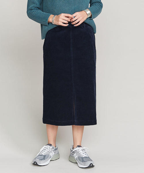 BEAUTY&YOUTH UNITED ARROWS（ビューティーアンドユースユナイテッドアローズ）の「BY コーデュロイタイトスカート ◆（スカート・レディース・ネイビー/オフホワイト/ケリー・SMALL/MEDIUM）」の3枚目の写真