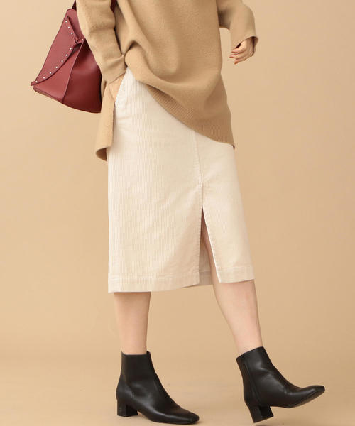 BEAUTY&YOUTH UNITED ARROWS（ビューティーアンドユースユナイテッドアローズ）の「BY コーデュロイタイトスカート ◆（スカート・レディース・ネイビー/オフホワイト/ケリー・SMALL/MEDIUM）」の2枚目の写真