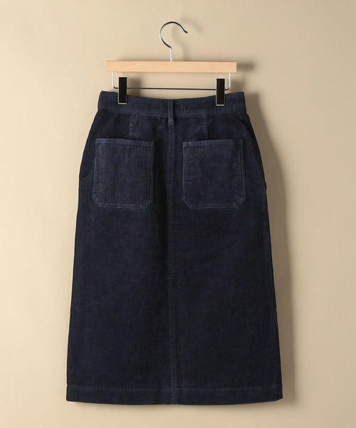 BEAUTY&YOUTH UNITED ARROWS（ビューティーアンドユースユナイテッドアローズ）の「BY コーデュロイタイトスカート ◆（スカート・レディース・ネイビー/オフホワイト/ケリー・SMALL/MEDIUM）」の4枚目の写真