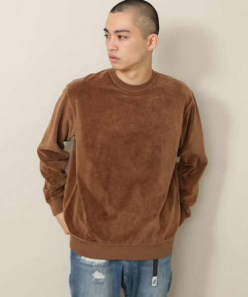 ADAM ET ROPE'（アダムエロペ）の「ベロアオーバーダイクルーネックプルオーバー（Tシャツ/カットソー・メンズ・チャコールグレー/ブラック/イエロー系その他3・M/L）」の3枚目の写真