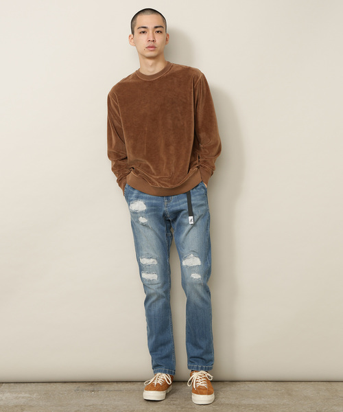 ADAM ET ROPE'（アダムエロペ）の「ベロアオーバーダイクルーネックプルオーバー（Tシャツ/カットソー・メンズ・チャコールグレー/ブラック/イエロー系その他3・M/L）」の12枚目の写真