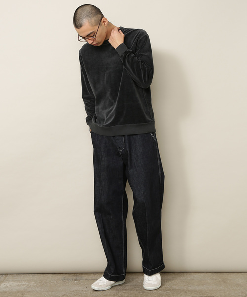 ADAM ET ROPE'（アダムエロペ）の「ベロアオーバーダイクルーネックプルオーバー（Tシャツ/カットソー・メンズ・チャコールグレー/ブラック/イエロー系その他3・M/L）」の17枚目の写真