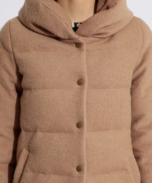 Ray BEAMS（レイビームス）の「□Ray BEAMS / ショールカラー ブークレダウン（ダウンジャケット/コート・レディース・ブラック/ベージュ系その他・0/1）」の5枚目の写真