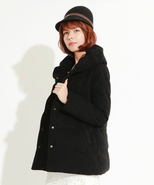 Ray BEAMS（レイビームス）の「□Ray BEAMS / ショールカラー ブークレダウン（ダウンジャケット/コート・レディース・ブラック/ベージュ系その他・0/1）」の11枚目の写真