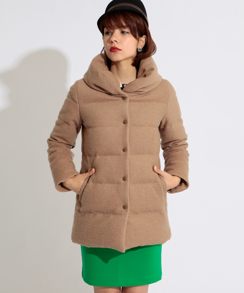 Ray BEAMS（レイビームス）の「□Ray BEAMS / ショールカラー ブークレダウン（ダウンジャケット/コート・レディース・ブラック/ベージュ系その他・0/1）」の3枚目の写真