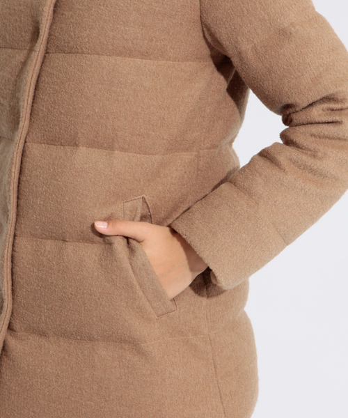 Ray BEAMS（レイビームス）の「□Ray BEAMS / ショールカラー ブークレダウン（ダウンジャケット/コート・レディース・ブラック/ベージュ系その他・0/1）」の4枚目の写真