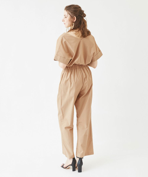 titivate（ティティベイト）の「Vﾈｯｸﾀﾞﾌﾞﾙﾎﾞﾀﾝｵｰﾙｲﾝﾜﾝ（つなぎ/オールインワン・レディース・ブラック/ベージュ/カーキ・S/M/L）」の7枚目の写真