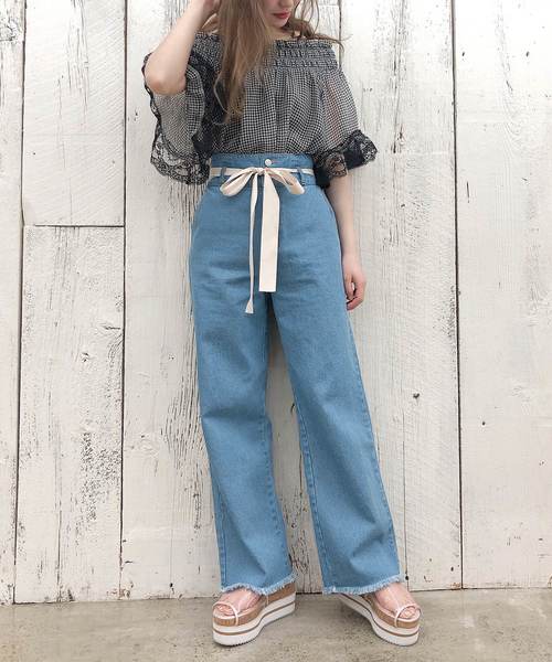 one after another NICE CLAUP(ワンアフターアナザーナイスクラップ)の「アソートオフショルブラウス(シャツ/ブラウス・レディース・ベージュ/ドット/チェック/ナチュラル・FREE)」の15枚目の写真