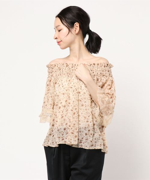 one after another NICE CLAUP(ワンアフターアナザーナイスクラップ)の「アソートオフショルブラウス(シャツ/ブラウス・レディース・ベージュ/ドット/チェック/ナチュラル・FREE)」の7枚目の写真