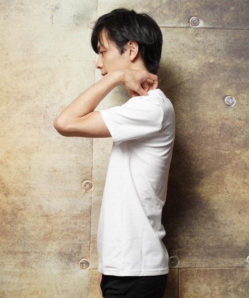 おしゃれスタ（オシャレスタ）の「ラインストーンデザインVネック半袖Tシャツ(SS)（Tシャツ/カットソー・メンズ・ホワイト/ブラック/ホワイト系その他/ブラック系その他・M/L）」の11枚目の写真