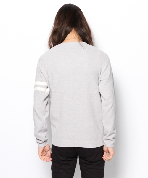 green label relaxing（グリーンレーベルリラクシング）の「BOUCLE LINE BOAT/N 12G ニット ◆（ニット/セーター・メンズ・グレー/ネイビー・MEDIUM/LARGE/SMALL）」の5枚目の写真