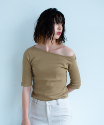 Aunt Marie's | AUNT MARIE'S テレコリブワンショルTOPS(Tシャツ/カットソー)