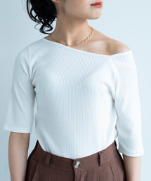 Aunt Marie's | AUNT MARIE'S テレコリブワンショルTOPS(Tシャツ/カットソー)