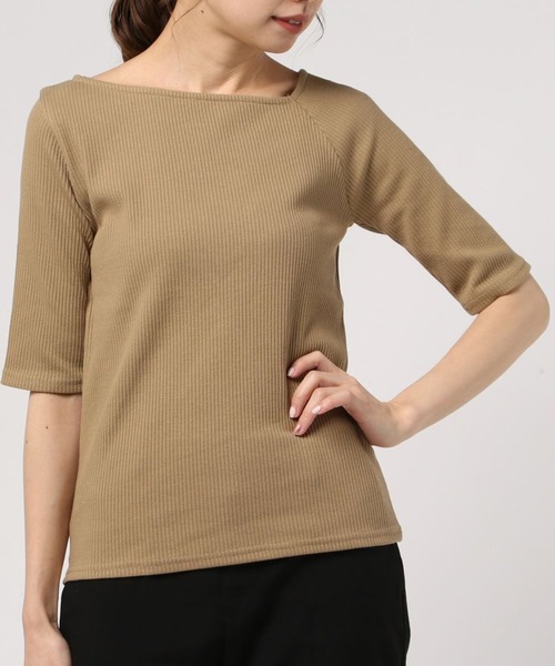 Aunt Marie's（アントマリーズ）の「AUNT MARIE'S テレコリブワンショルTOPS（Tシャツ/カットソー・レディース・ブラック/ベージュ/アイボリー・FREE）」の20枚目の写真