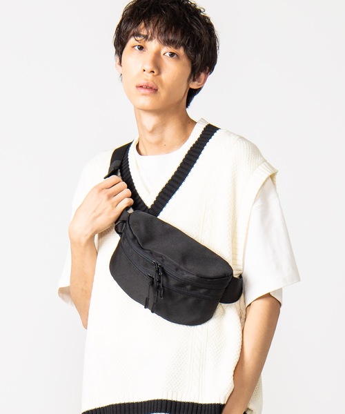 WEGO(ウィゴー)の「WEGO/ダブルジップボックスウエストバッグ(ボディバッグ/ウエストポーチ・メンズ・パープル/ブラック/その他2/その他3/その他1・FREE)」の2枚目の写真