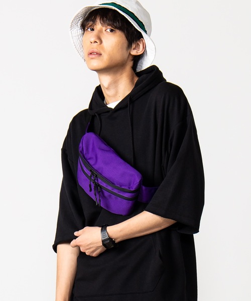 WEGO(ウィゴー)の「WEGO/ダブルジップボックスウエストバッグ(ボディバッグ/ウエストポーチ・メンズ・パープル/ブラック/その他2/その他3/その他1・FREE)」の6枚目の写真