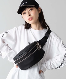 WEGO | WEGO/シンセティックレザーWジップボックスウエストバッグ(ボディバッグ/ウエストポーチ)