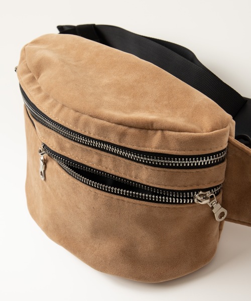 WEGO（ウィゴー）の「WEGO/シンセティックレザーWジップボックスウエストバッグ（ボディバッグ/ウエストポーチ・メンズ・ベージュ/グレー/ブラック/その他1/ブラック系その他・FREE）」の12枚目の写真