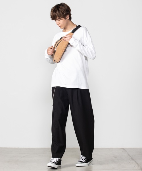 WEGO（ウィゴー）の「WEGO/シンセティックレザーWジップボックスウエストバッグ（ボディバッグ/ウエストポーチ・メンズ・ベージュ/グレー/ブラック/その他1/ブラック系その他・FREE）」の17枚目の写真