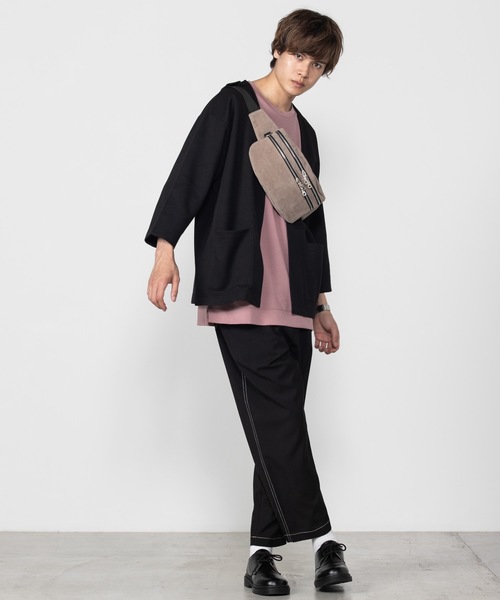 WEGO（ウィゴー）の「WEGO/シンセティックレザーWジップボックスウエストバッグ（ボディバッグ/ウエストポーチ・メンズ・ベージュ/グレー/ブラック/その他1/ブラック系その他・FREE）」の18枚目の写真