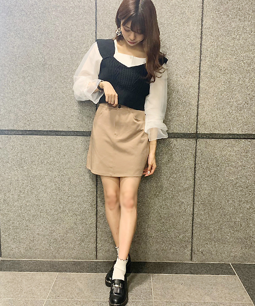 apres jour(アプレジュール)の「ケーブルビスチェ×ブラウスセット【ZOZOTOWN限定アイテム】(シャツ/ブラウス・レディース・ブラック/アイボリー/モカ・フリー)」の13枚目の写真