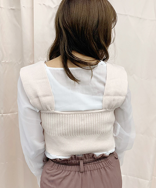 apres jour(アプレジュール)の「ケーブルビスチェ×ブラウスセット【ZOZOTOWN限定アイテム】(シャツ/ブラウス・レディース・ブラック/アイボリー/モカ・フリー)」の17枚目の写真