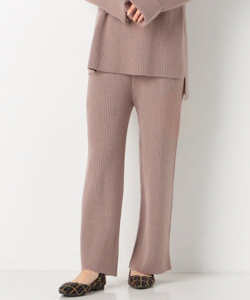 archives（アルシーヴ）の「【setupにも】リブニットパンツ（その他パンツ・レディース・ブラウン/アイボリー/ピンクベージュ・MEDIUM）」の3枚目の写真