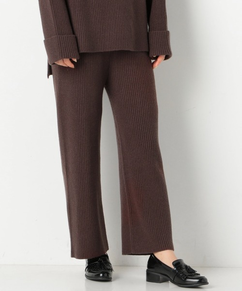 archives（アルシーヴ）の「【setupにも】リブニットパンツ（その他パンツ・レディース・ブラウン/アイボリー/ピンクベージュ・MEDIUM）」の2枚目の写真