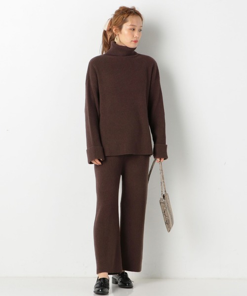 archives（アルシーヴ）の「【setupにも】リブニットパンツ（その他パンツ・レディース・ブラウン/アイボリー/ピンクベージュ・MEDIUM）」の5枚目の写真